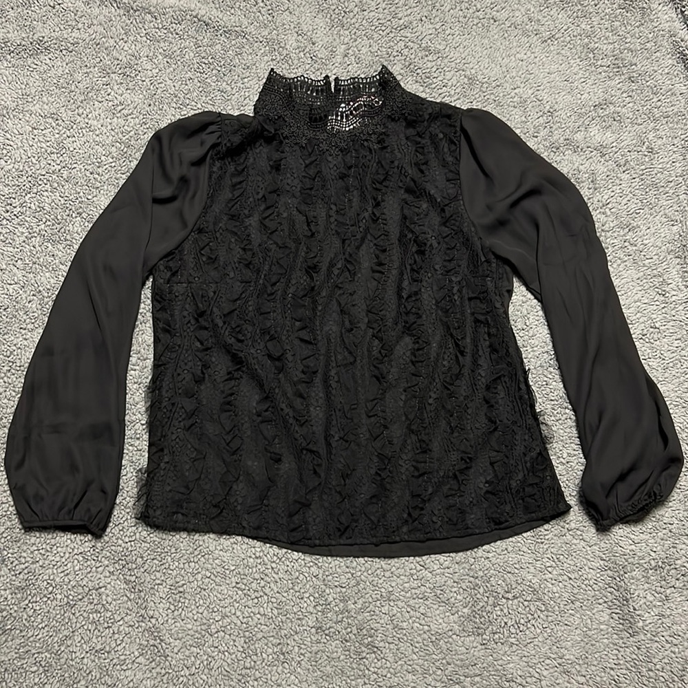 Andree by Unit Black Lace Blouse size Large